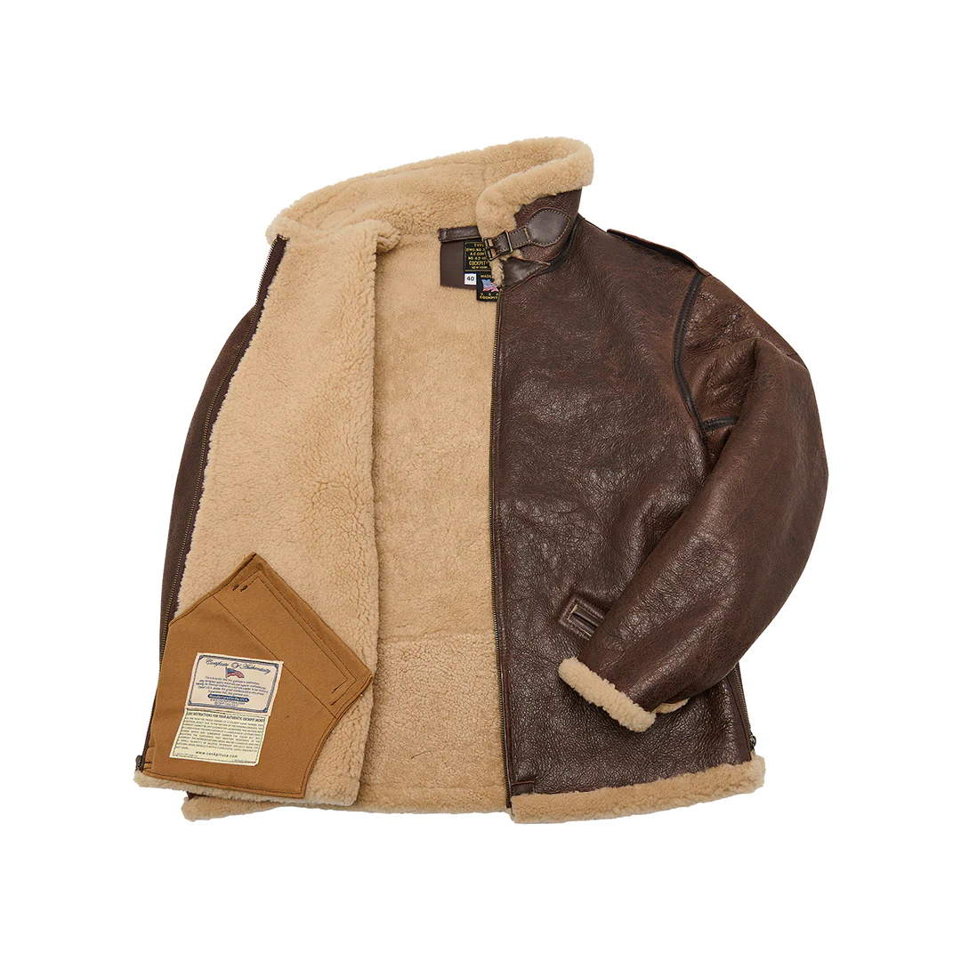 B-6 Shearling Bomber Jacket Z21U028 - Image 3