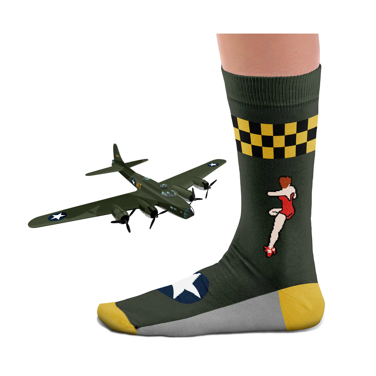 "B-17 a.k.a. Memphis Belle" Bomber Socks Z99H107 - Image 3
