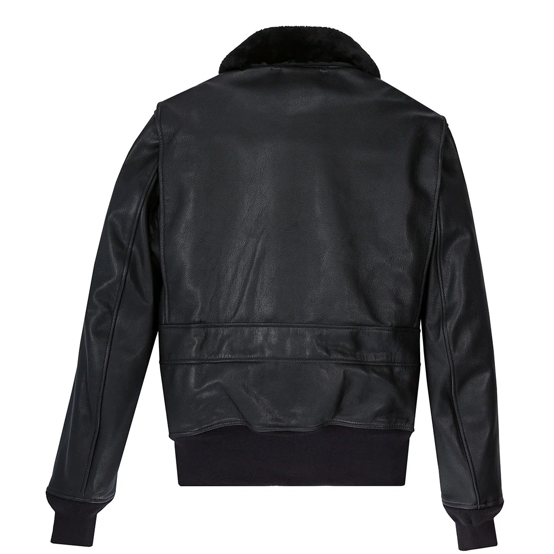 Black Leather G-1 Military Spec Jacket Z21E013 - Image 5