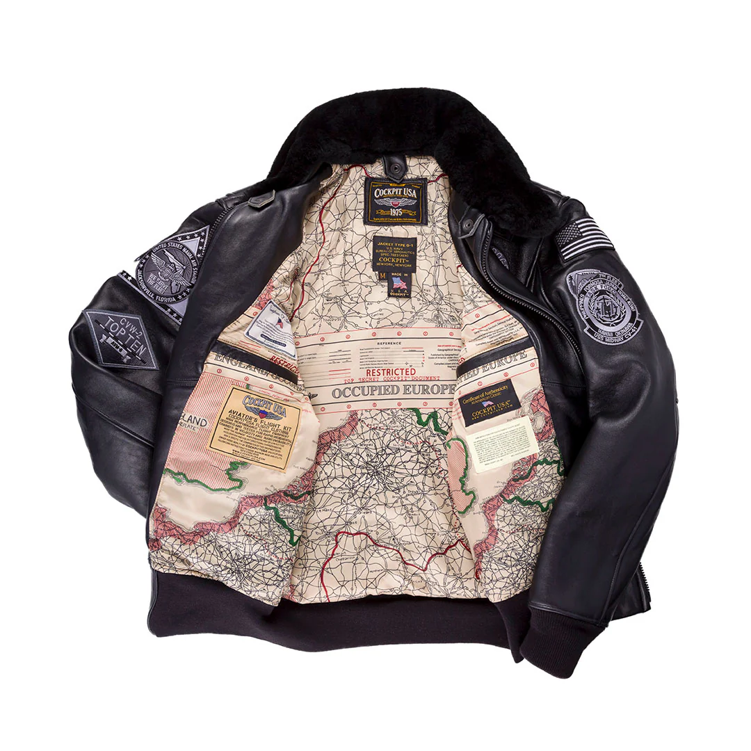 Bogard by Mike B x Cockpit USA Stealth Top Gun Bomber Jacket Z21W106 - Image 3