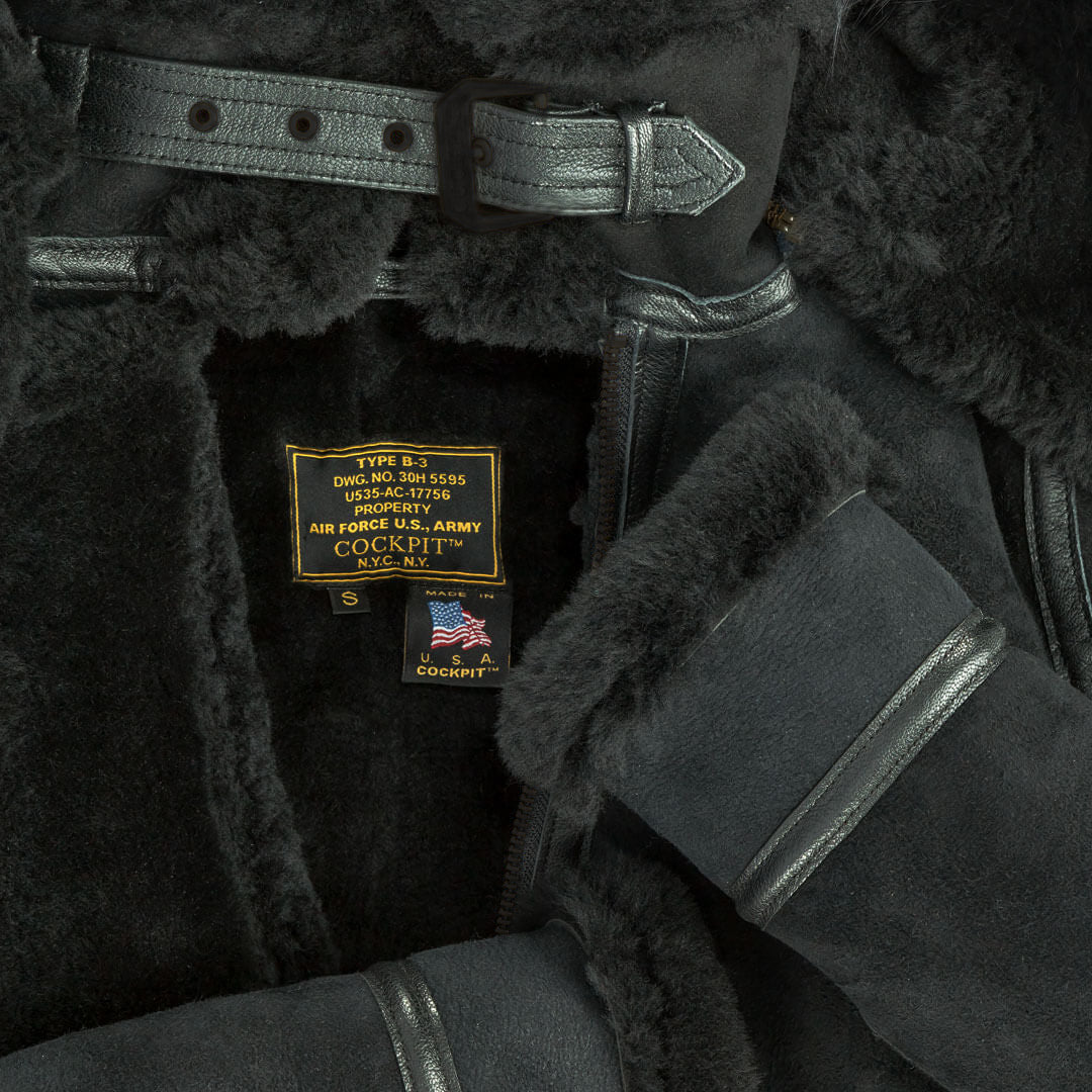 Women's Hooded B-3 Bomber Jacket in Black W72N300B - Image 4