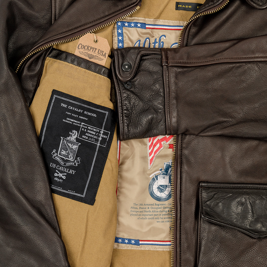 Division Commander’s Leather Tanker Jacket Z21U020 - Image 6