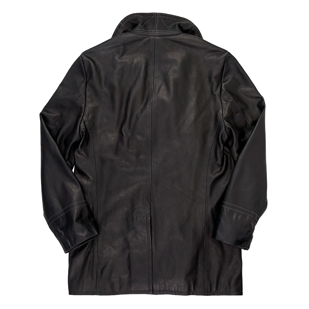 Leather Pea Coat Z21V030 - Image 4