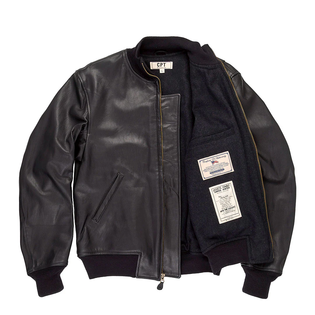 Leather Tanker Jacket Z21E012 - Image 2