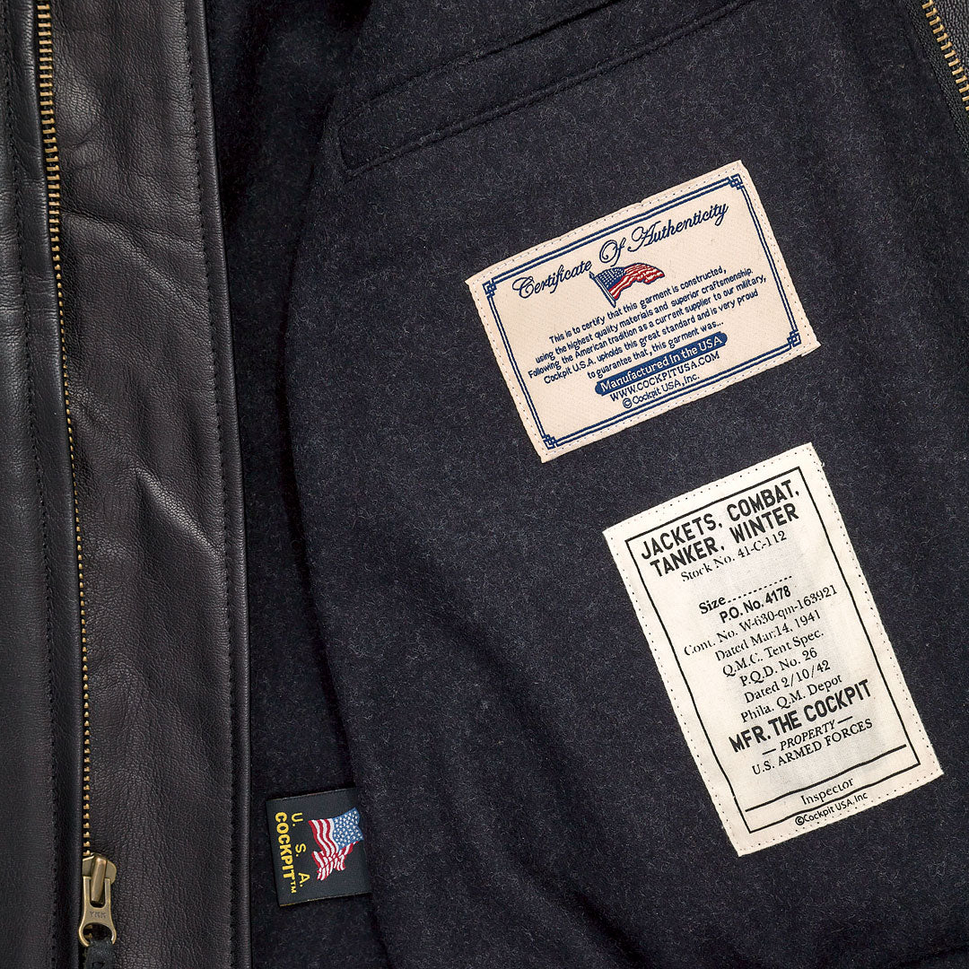 Leather Tanker Jacket Z21E012 - Image 5