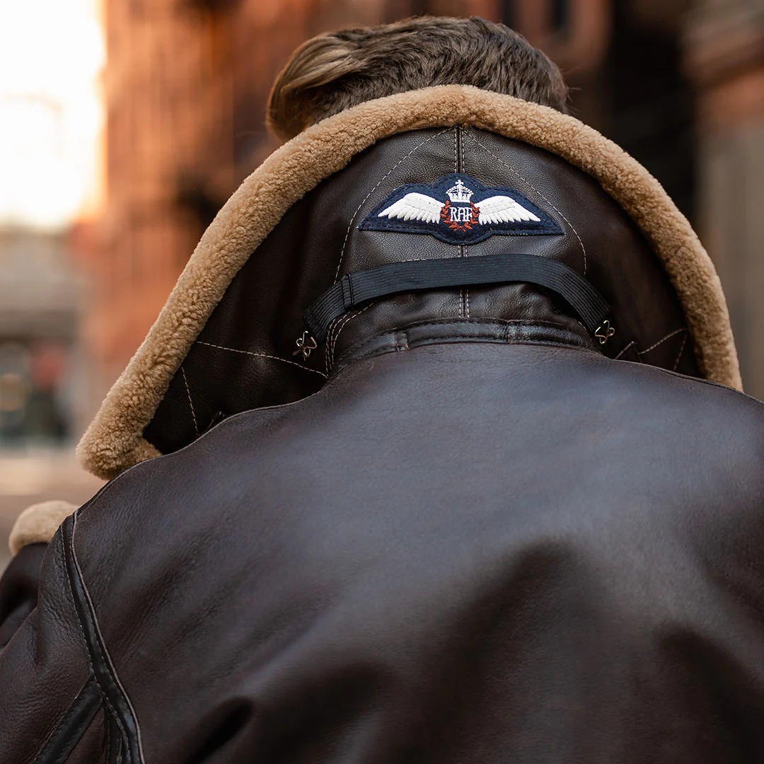 RAF Fighter Weight Sheepskin Bomber Jacket Z21W010 - Image 7