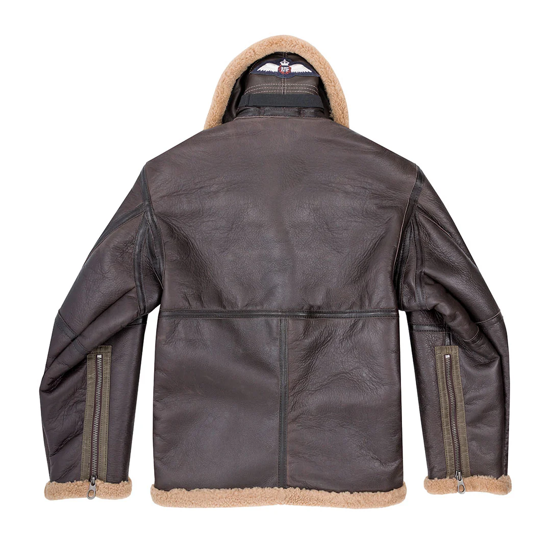 RAF Fighter Weight Sheepskin Bomber Jacket Z21W010 - Image 8