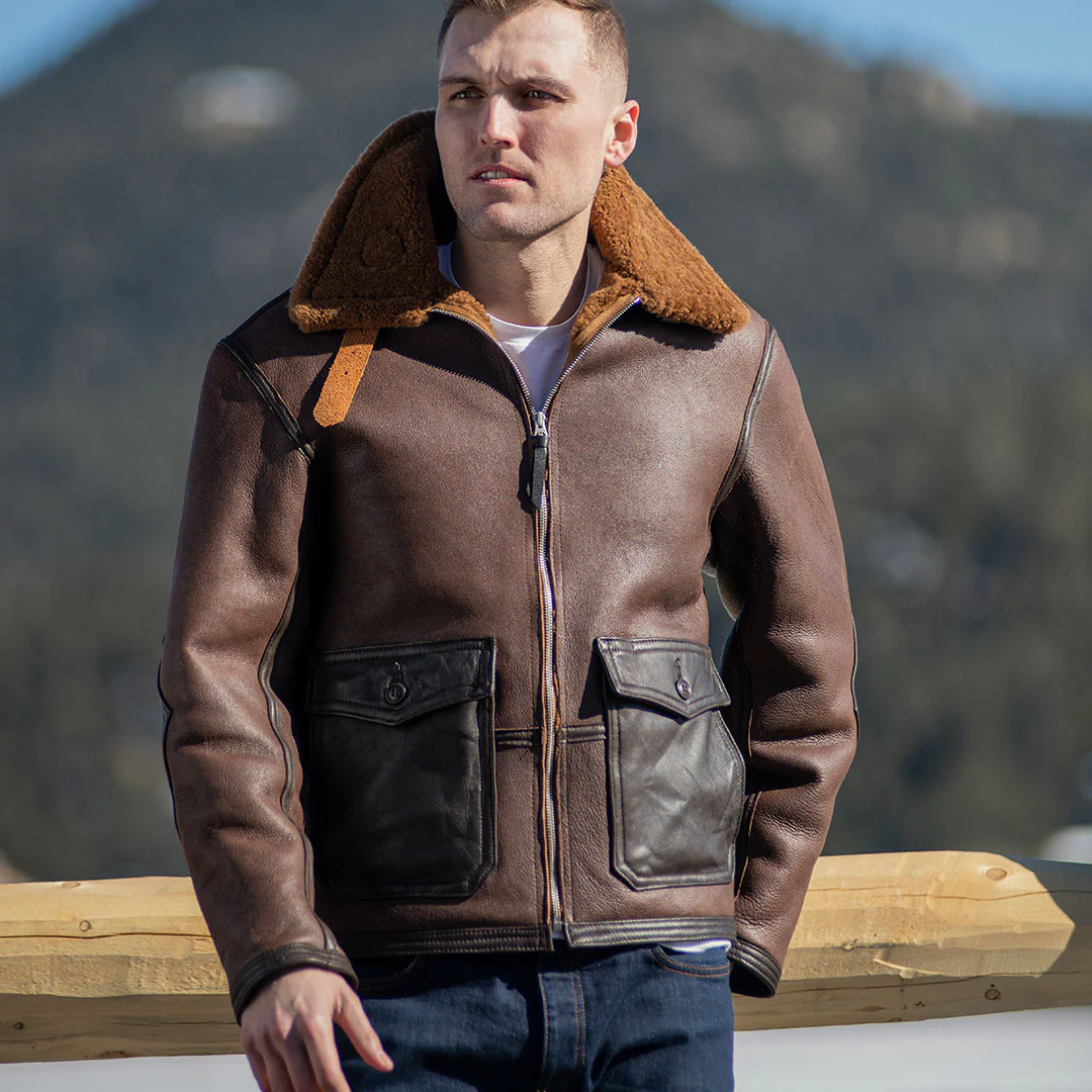 The C44 Sheepskin Flight Jacket Z21C122 - Image 7
