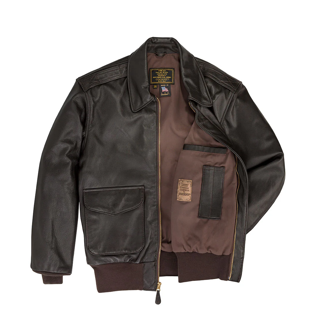 U.S.A.F. 21st. Century A-2 Jacket (Long) Z21V41L in Brown - Image 3