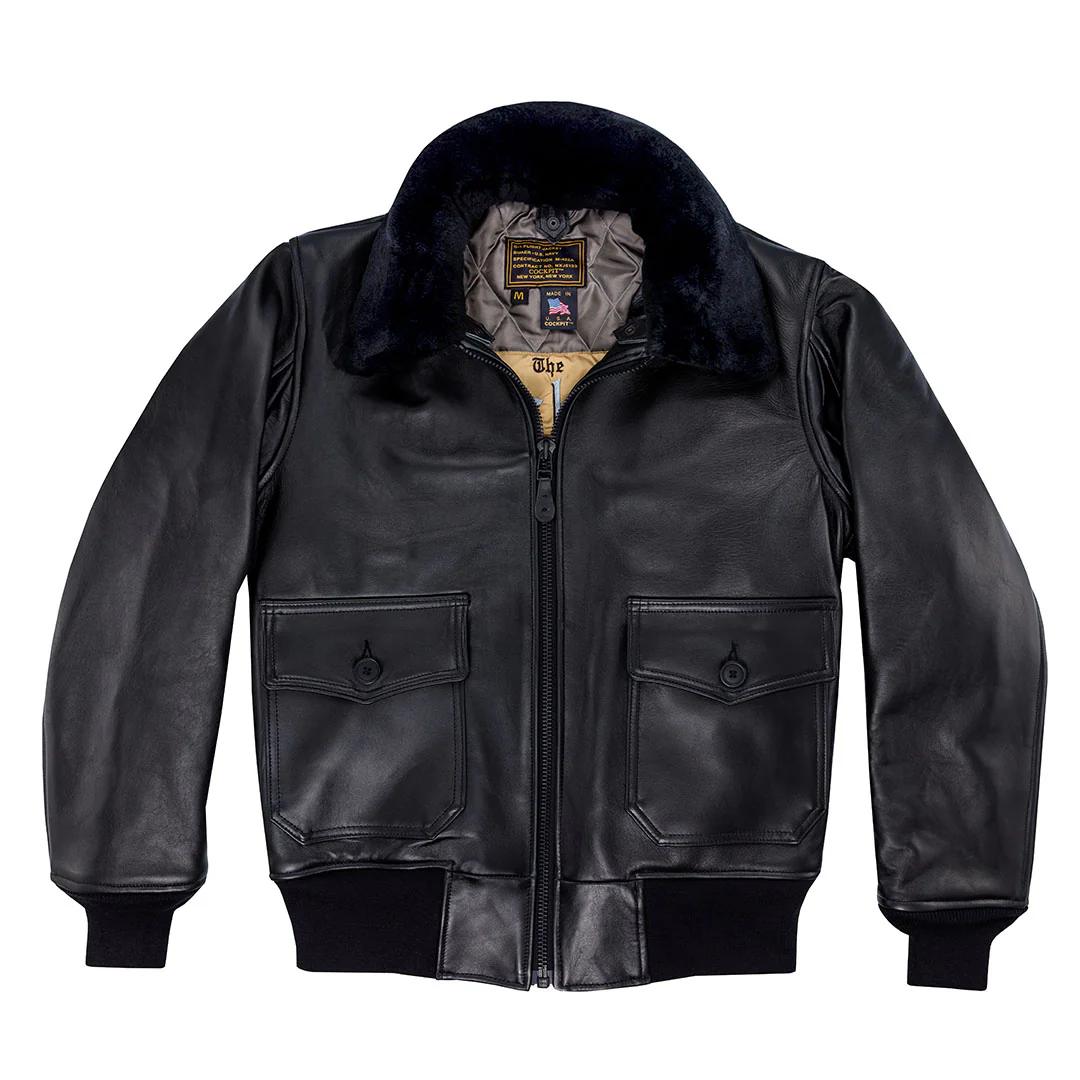 U.S. Navy Lambskin G-1 Flight Jacket Z201035M in Black