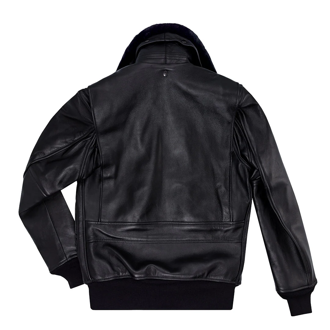 U.S. Navy Lambskin G-1 Flight Jacket Z201035M in Black - Image 3