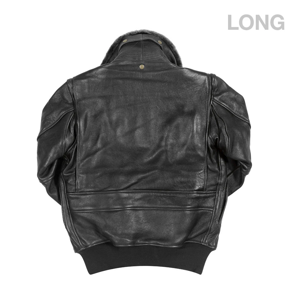 U.S. Navy Lambskin G-1 Flight Jacket (Long) Z201035ML in Black - Image 7