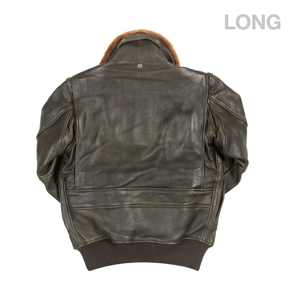 U.S. Navy Lambskin G-1 Flight Jacket (Long) Z201035ML in Brown - Image 8