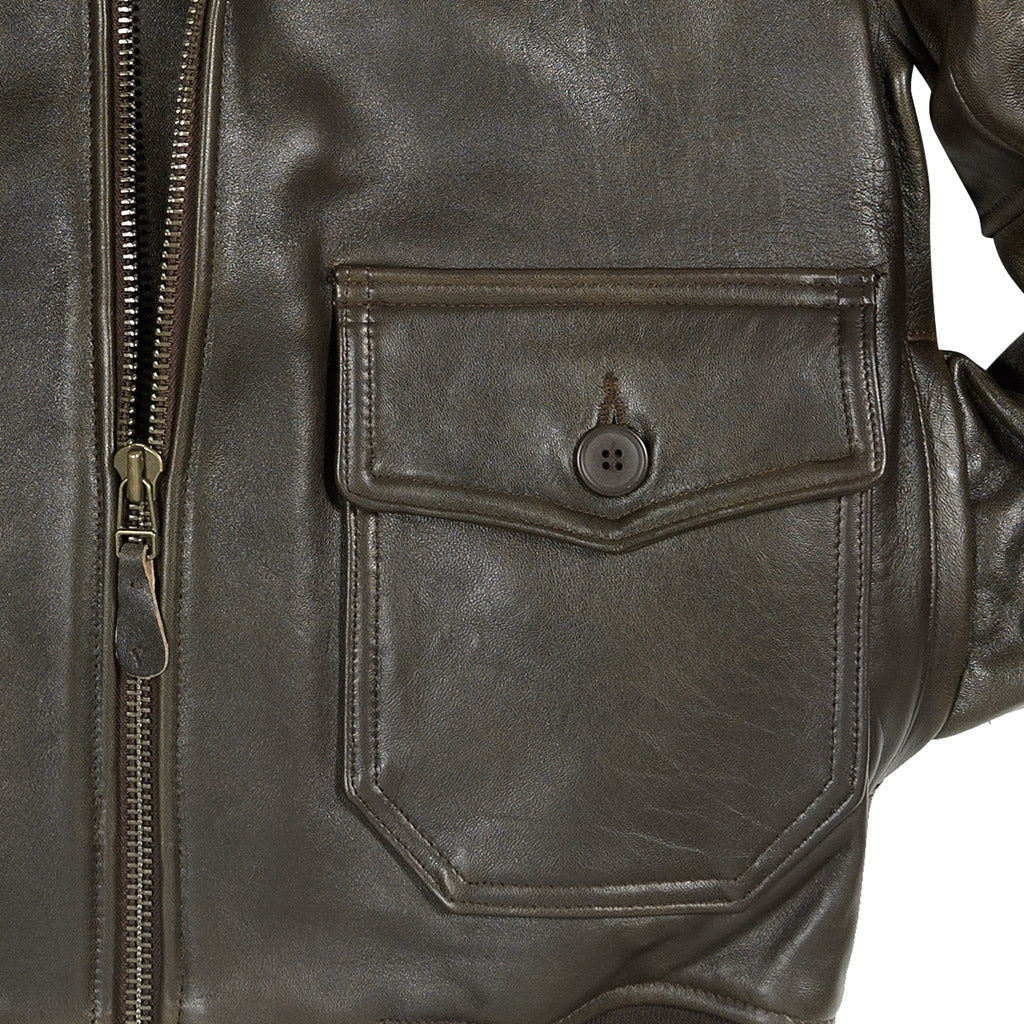 U.S. Navy Lambskin G-1 Flight Jacket (Long) Z201035ML in Brown - Image 9
