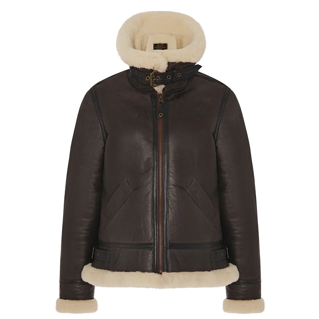 Women's B-3 Bomber Jacket in Brown W72N100 - Image 3