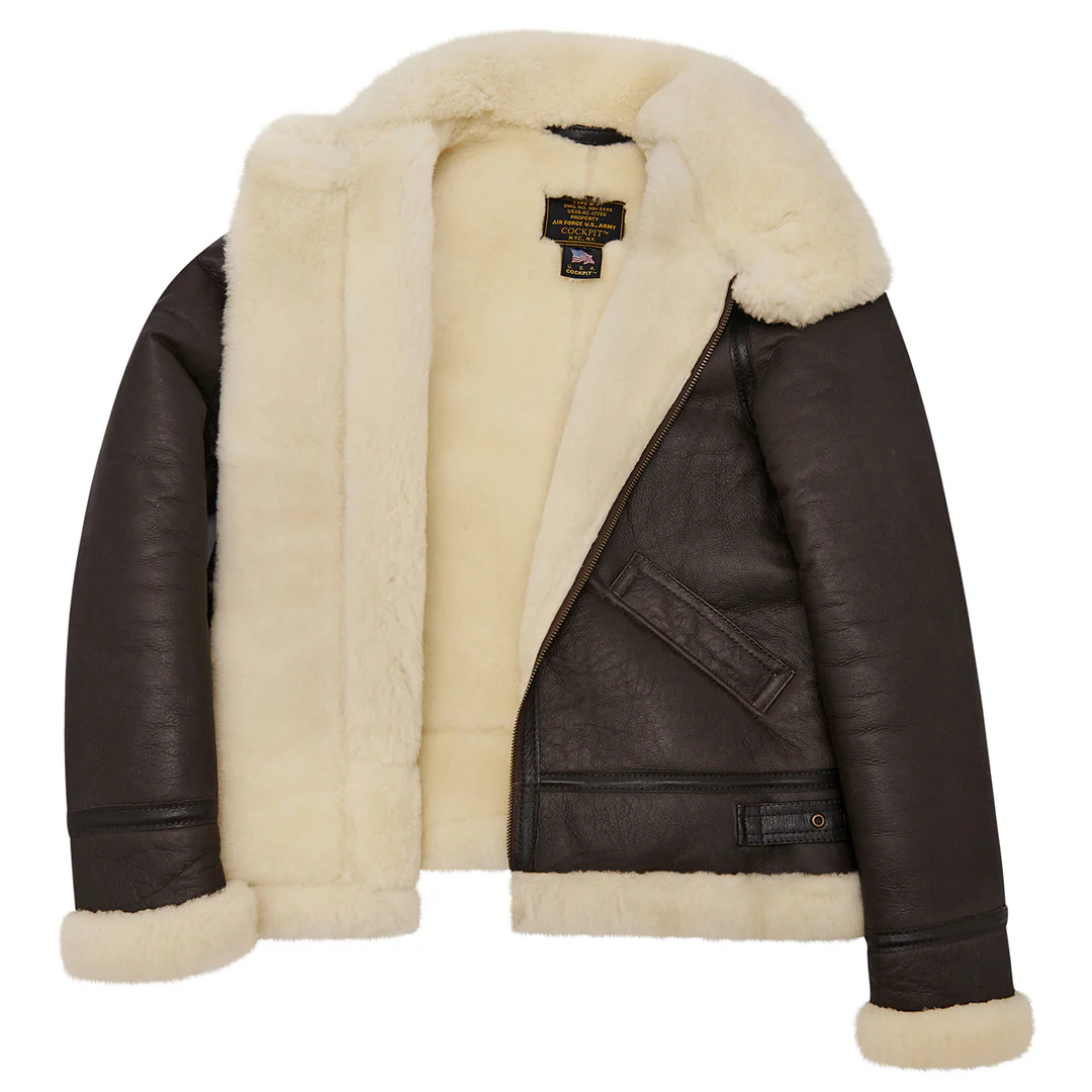 Women's B-3 Bomber Jacket in Brown W72N100 - Image 4