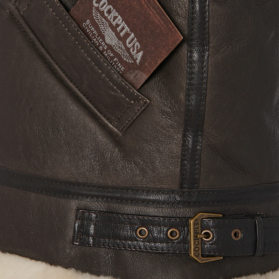 Women's B-3 Bomber Jacket in Brown W72N100 - Image 7