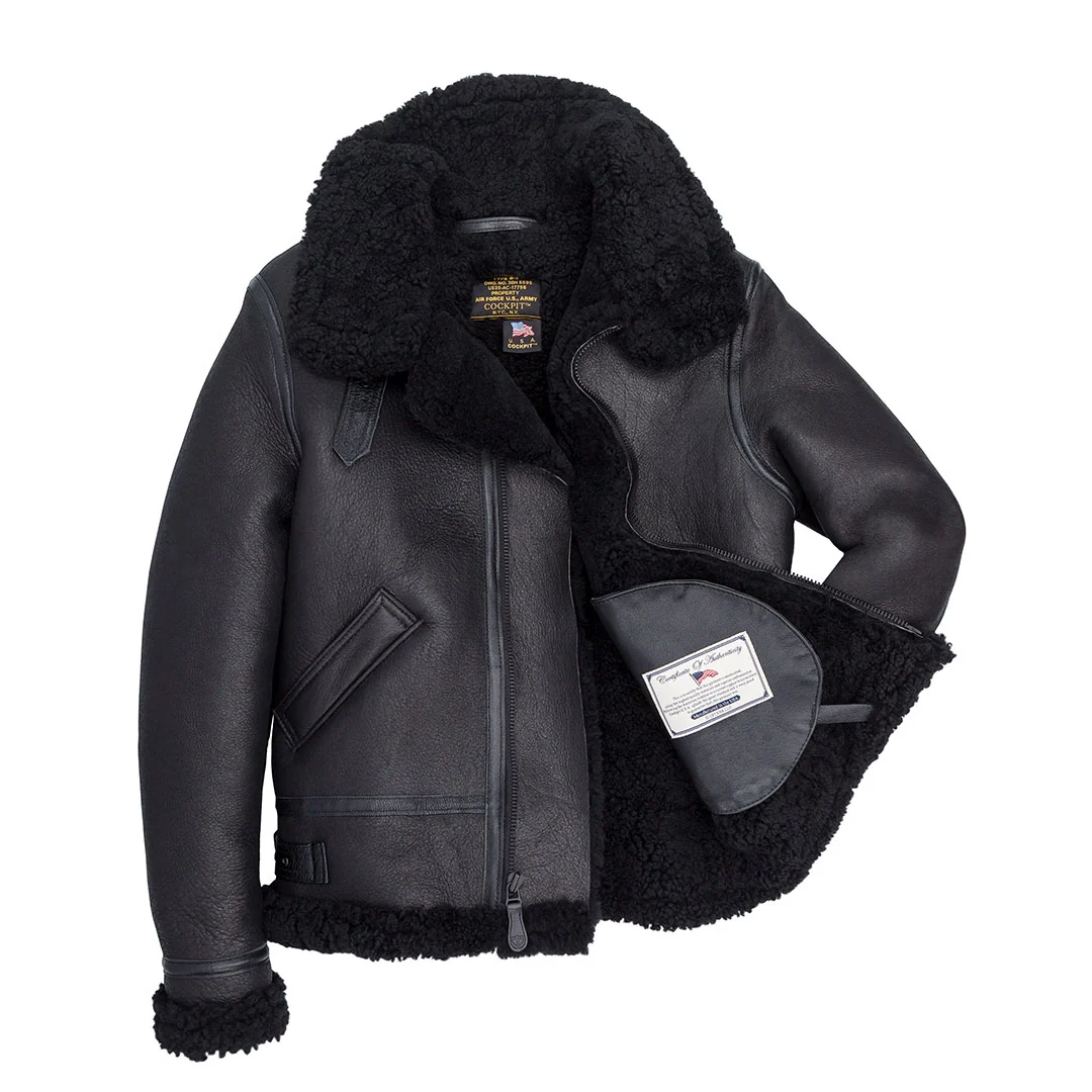 Women's B-3 Bomber Jacket in Black W72N100 - Image 2