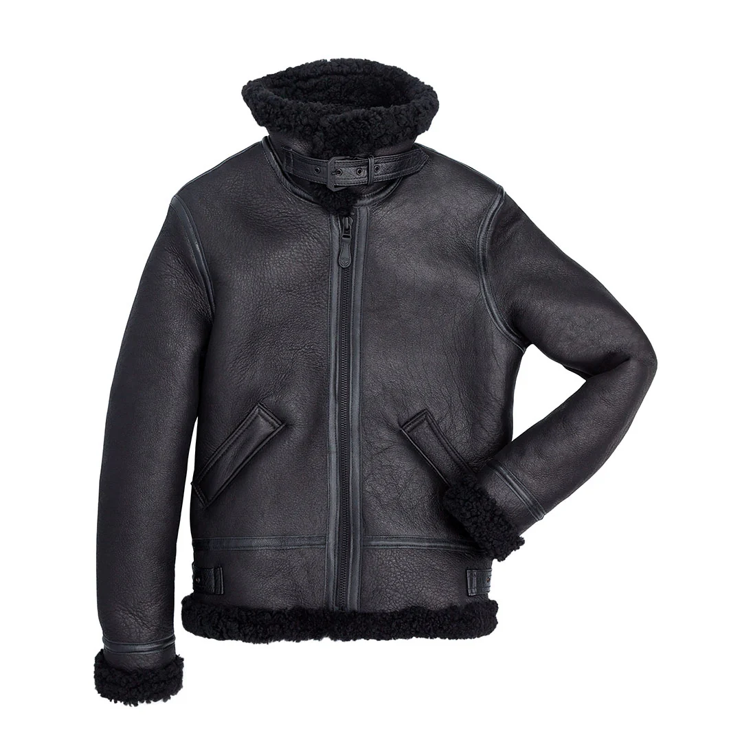 Women's B-3 Bomber Jacket in Black W72N100 - Image 3