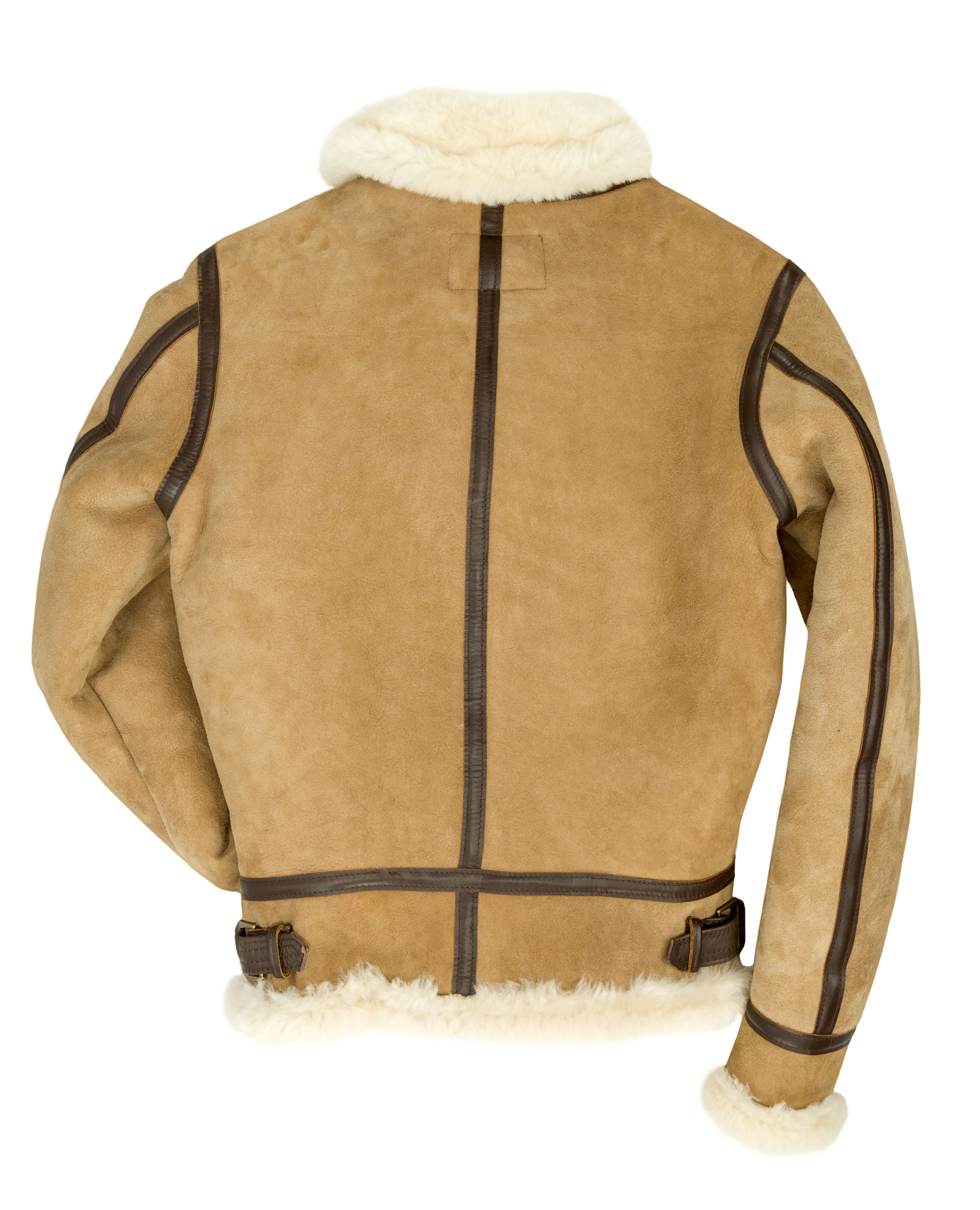 Women's B-3 Suede Bomber Jacket in Tan W72N200 - Image 4