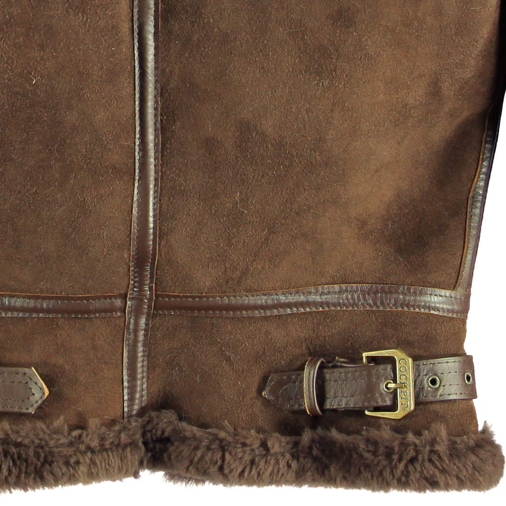 Women's Hooded B-3 Bomber Jacket in Brown W72N300 - Image 5