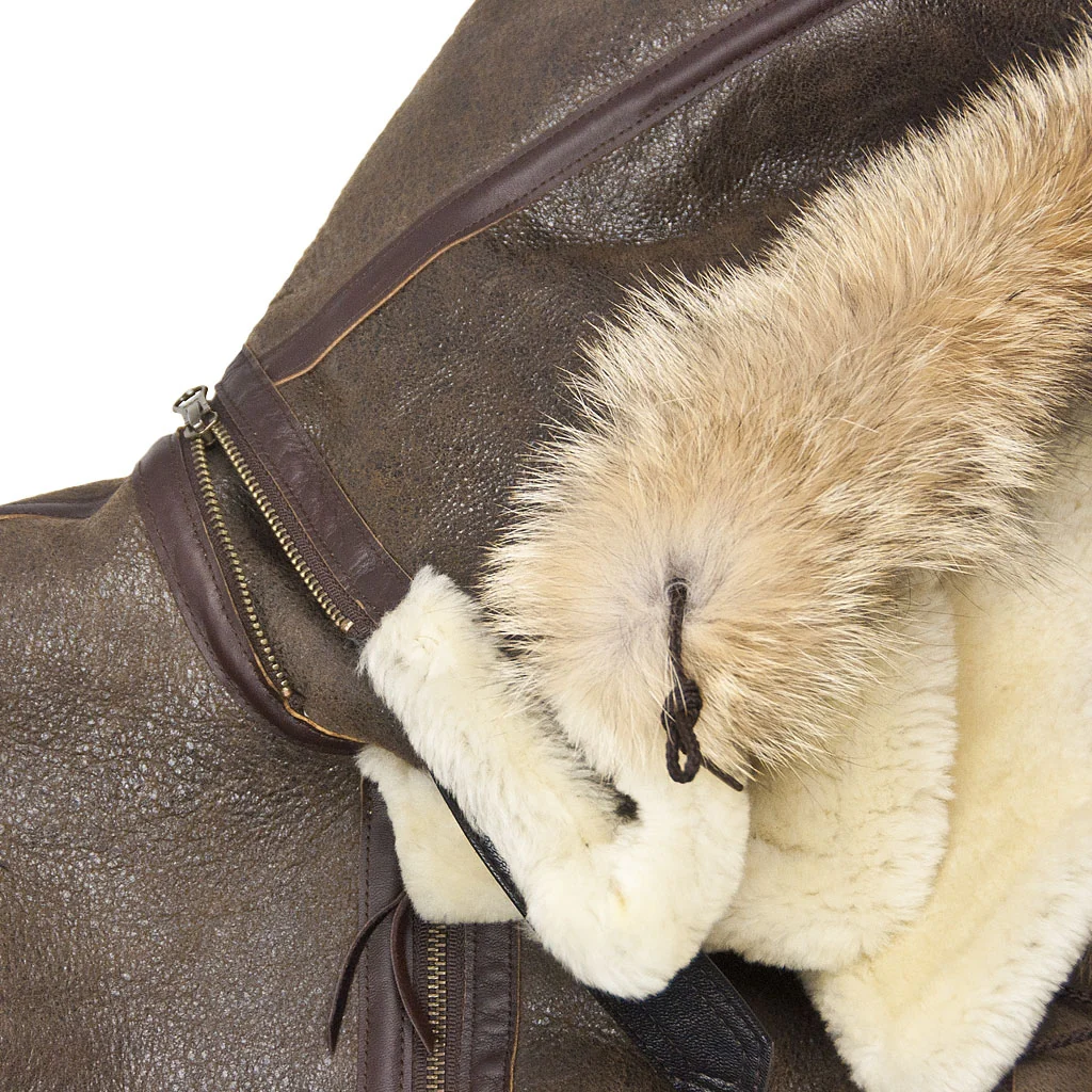 Women's Hooded Sheepskin Jacket W72N500 - Image 6