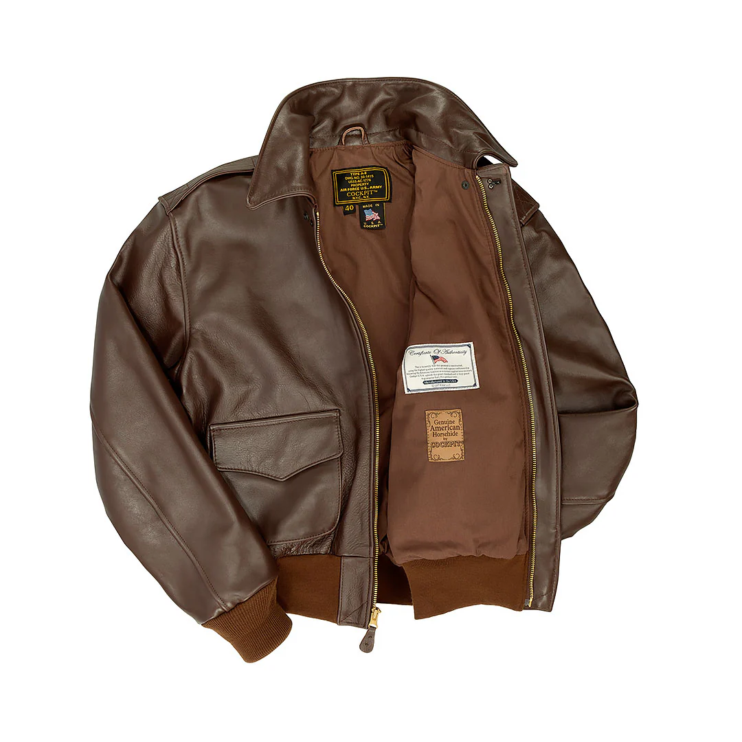 WWII Government Issue A-2 Jacket Z2107H in Brown - Image 6