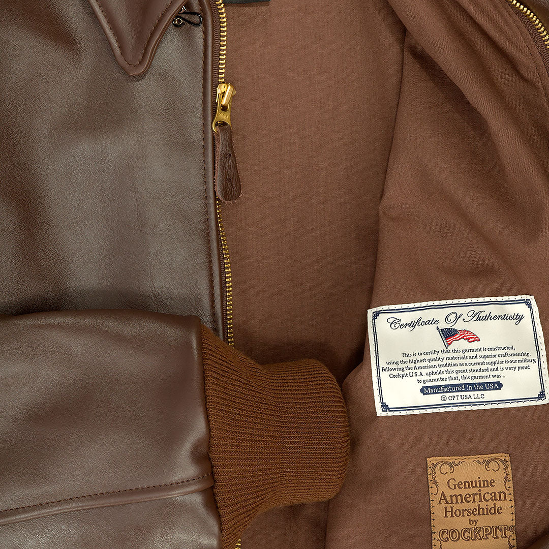 WWII Government Issue A-2 Jacket Z2107H in Brown - Image 9